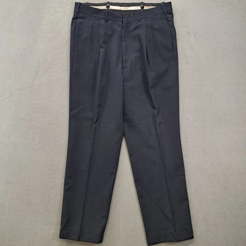 Innocenti Tailored for Tom James Blue Pinstripe 2 Piece Suit Set 42L Pants 34x31